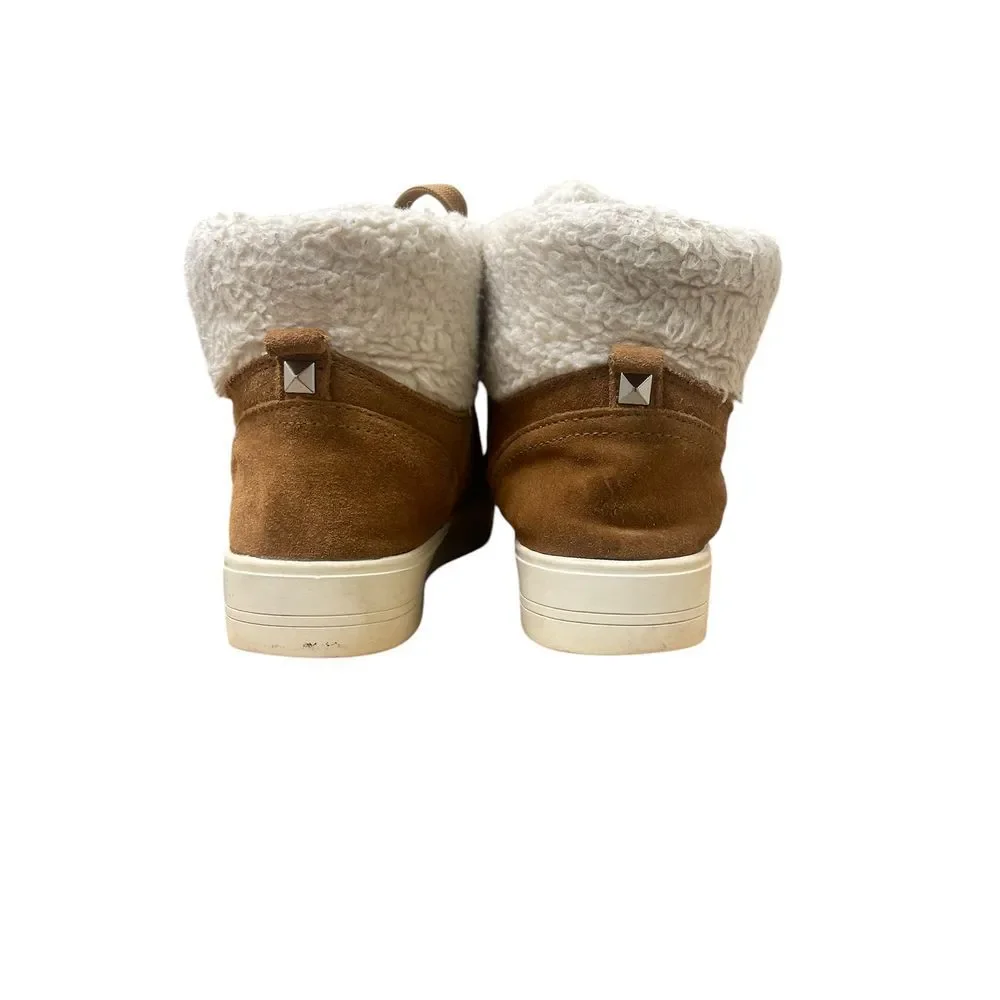 Marc‎ Fisher Cozy Sherpa-Lined Suede High-Top Sneakers Winter Hiking Style Boots